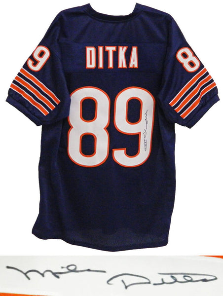 MIKE DITKA Chicago Bears Signed Navy Throwback Football Jersey - SCHWARTZ