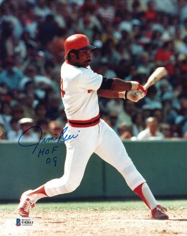Jim Rice Autographed Boston Red Sox 8x10 Photo W/ HOF 09 Beckett Authenticated