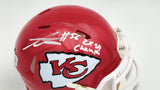 GEORGE KARLAFTIS AUTOGRAPHED CHIEFS RED MINI HELMET 2X SB CHAMPS BECKETT 224840