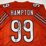 Autographed/Signed Dan Hampton HOF 2002 Chicago Orange Jersey Beckett COA