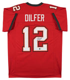 Trent Dilfer Authentic Signed Red Pro Style Jersey Autographed BAS Witnessed