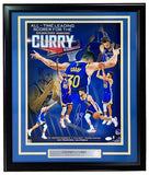 Stephen Curry Signed Framed 16x20 Warriors Scoring Leader Photo JSA Hologram