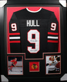 BOBBY HULL (Blackhawks black TOWER) Signed Autographed Framed Jersey JSA