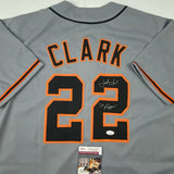 Autographed/Signed Jack Clark The Ripper San Francisco Grey Jersey JSA COA Auto