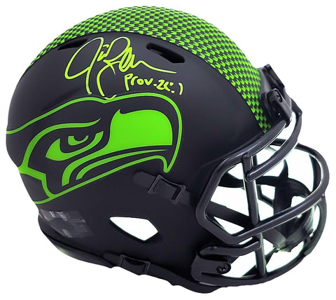 JIM ZORN AUTOGRAPHED SEAHAWKS ECLIPSE BLACK SPEED MINI HELMET MCS HOLO 211073