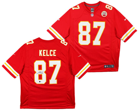 Chiefs Travis Kelce Authentic Signed Red Nike Limited Jersey BAS Witnessed