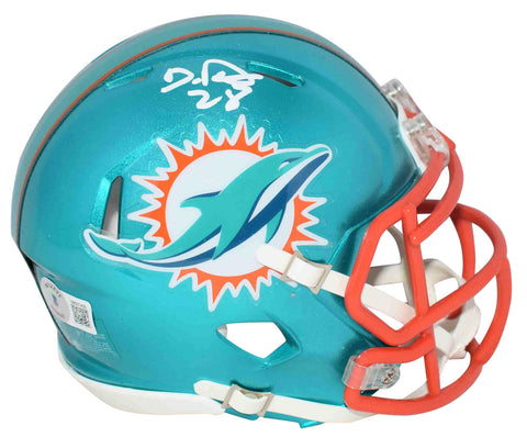 DE'VON DEVON ACHANE SIGNED MIAMI DOLPHINS FLASH SPEED MINI HELMET BECKETT