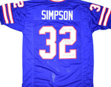 O.J, Simpson Autographed Blue Pro Style Jersey w/ 3 Insc. - JSA W *Black