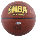 Lakers Magic Johnson & James Worthy Signed Spalding Basketball BAS Witnessed