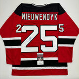 Autographed/Signed Joe Nieuwendyk New Jersey Red Hockey Jersey JSA COA