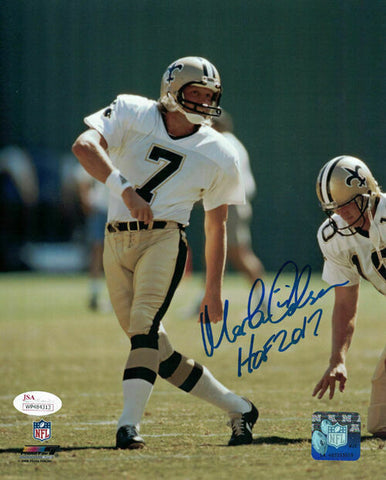 Morten Andersen Autographed/Signed New Orleans Saints 8x10 Photo HOF JSA 14495