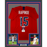 Framed Autographed/Signed Megan Rapinoe 33x42 Red Soccer Team USA Jersey JSA COA