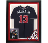 Ronald Acuna Jr. Signed Atlanta Braves LED Framed Nike Blue MLB Jersey