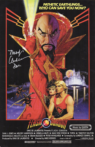 Melody Anderson Signed Flash Gordon 11x17 Movie Poster w/Dale - (SCHWARTZ COA)