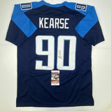 Autographed/Signed JEVON KEARSE Tennessee Dark Blue Football Jersey JSA COA Auto