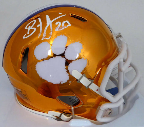 Brian Dawkins Autographed Clemson Chrome Mini Helmet (Smudged) Beckett Q01964