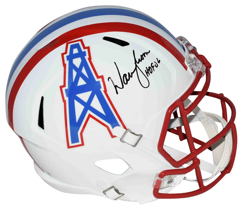 WARREN MOON AUTOGRAPHED HOUSTON OILERS FULL SIZE SPEED HELMET BECKETT