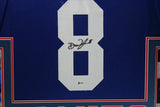 DANIEL JONES (Giants blue SKYLINE) Signed Autographed Framed Jersey Beckett