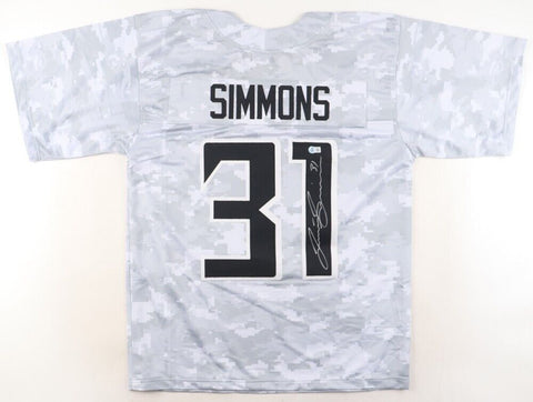 Justin Simmons Signed Atlanta Falcons Salute to Military Service Jersey Beckett