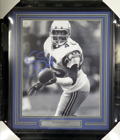 KENNY EASLEY AUTOGRAPHED SIGNED FRAMED 16X20 PHOTO SEAHAWKS MCS HOLO 107948