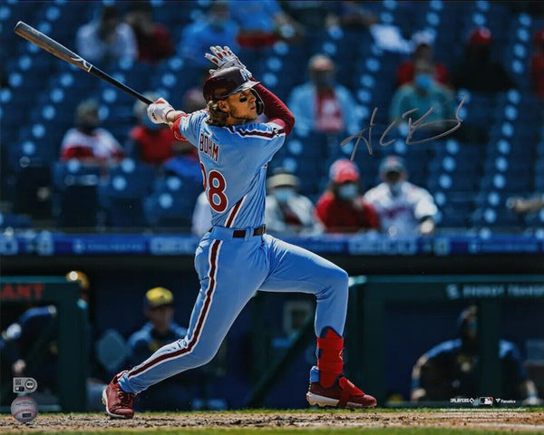 Alec Bohm Signed 16x20 Philadelphia Phillies Blue Jersey Photo Fanatics