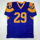 Autographed/Signed Eric Dickerson HOF 99 Los Angeles LA Blue Football Jersey Bec