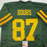 Autographed/Signed Romeo Doubs Green Bay Color Rush Green Jersey JSA COA