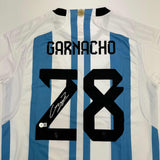 Autographed/Signed Alejandro Garnacho Argentina Blue Soccer Jersey BAS COA