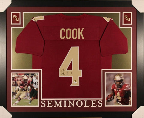 Dalvin Cook Signed Florida State Seminoles 35x43 Custom Framed Jersey (JSA COA)