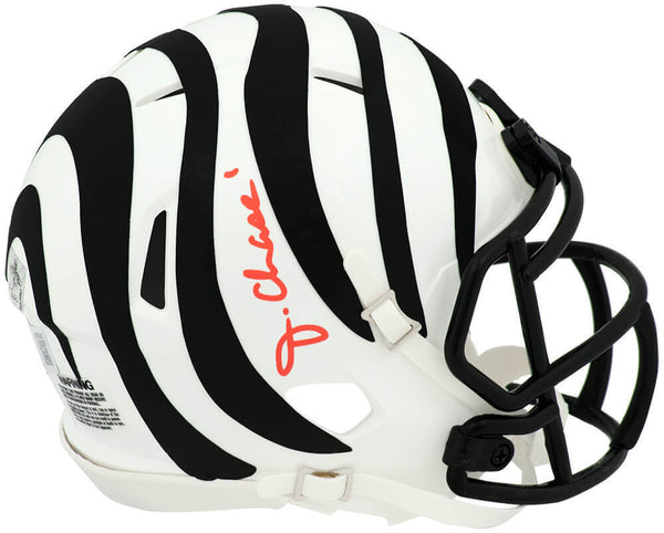 Ja'Marr Chase Signed Bengals Alt White Riddell Speed Mini Helmet - (BECKETT COA)