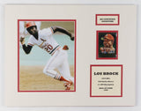 Lou Brock Signed Cardinals Matted 1998 Fleer FanFest Baseball Card Display / JSA