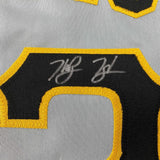 Framed Autographed/Signed Ke'Bryan Hayes 33x42 Pittsburgh Grey Jersey BAS COA