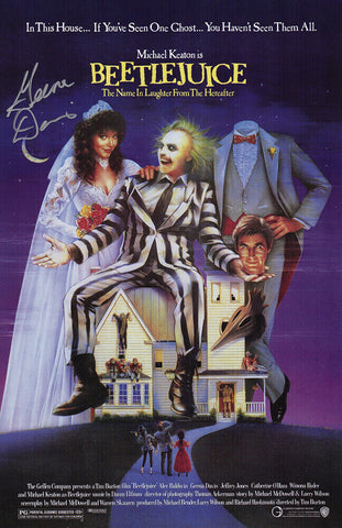 Geena Davis Signed Beetlejuice 11x17 Movie Poster - (SCHWARTZ SPORTS COA)