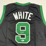 Autographed/Signed Derrick White Boston Black Basketball Jersey Beckett BAS COA