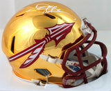 Deion Sanders Autographed FSU Chrome Speed Mini Helmet - Beckett W Auth *White