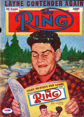 Rex Layne Autographed Signed The Ring Magazine Cover PSA/DNA #S47143