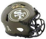 49ers George Kittle Signed Salute To Service Speed Mini Helmet BAS Witnessed