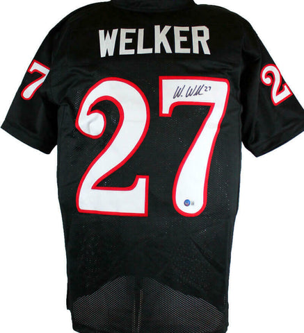 Wes Welker Autographed Black College Style Jersey-Beckett W Hologram *Black