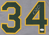 Dave Stewart Signed Oakland Athletics Gray Jersey (JSA COA) 3xWorld Series Champ