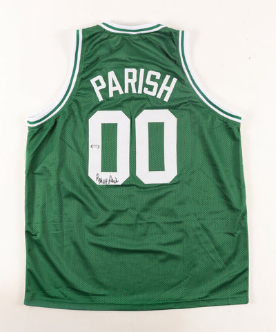 Robert Parish Signed Boston Celtics Jersey (PSA COA) 4XNBA Champion Center/ HOF