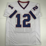 Autographed/Signed JIM KELLY Buffalo White Football Jersey JSA COA Auto