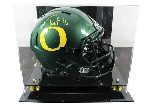 Oregon Troy Franklin Signed Full Size Speed Rep Helmet W/ Case BAS Witnessed