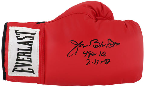 James Buster Douglas Signed Everlast Red Boxing Glove w/Tyson KO & Date (SS COA)