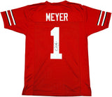 OHIO STATE BUCKEYES URBAN MEYER AUTOGRAPHED RED JERSEY BECKETT WITNESS 230169