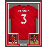 Framed Autographed/Signed Fabinho Liverpool 35x39 Red Jersey Beckett BAS COA