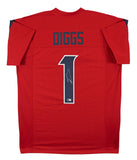 Stefon Diggs Authentic Signed Red Pro Style Jersey Autographed BAS Witnessed 2