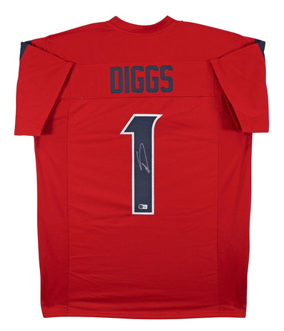 Stefon Diggs Authentic Signed Red Pro Style Jersey Autographed BAS Witnessed 2