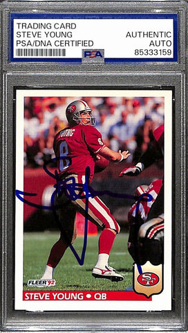 Steve Young HOF Signed/Autographed 1992 Fleer #386 49ers PSA/DNA 190926