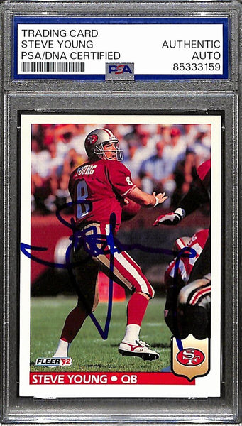 Steve Young HOF Signed/Autographed 1992 Fleer #386 49ers PSA/DNA 190926