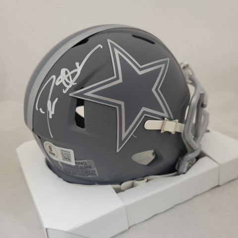 DEION SANDERS SIGNED DALLAS COWBOYS SLATE SPEED MINI HELMET BECKETT QR